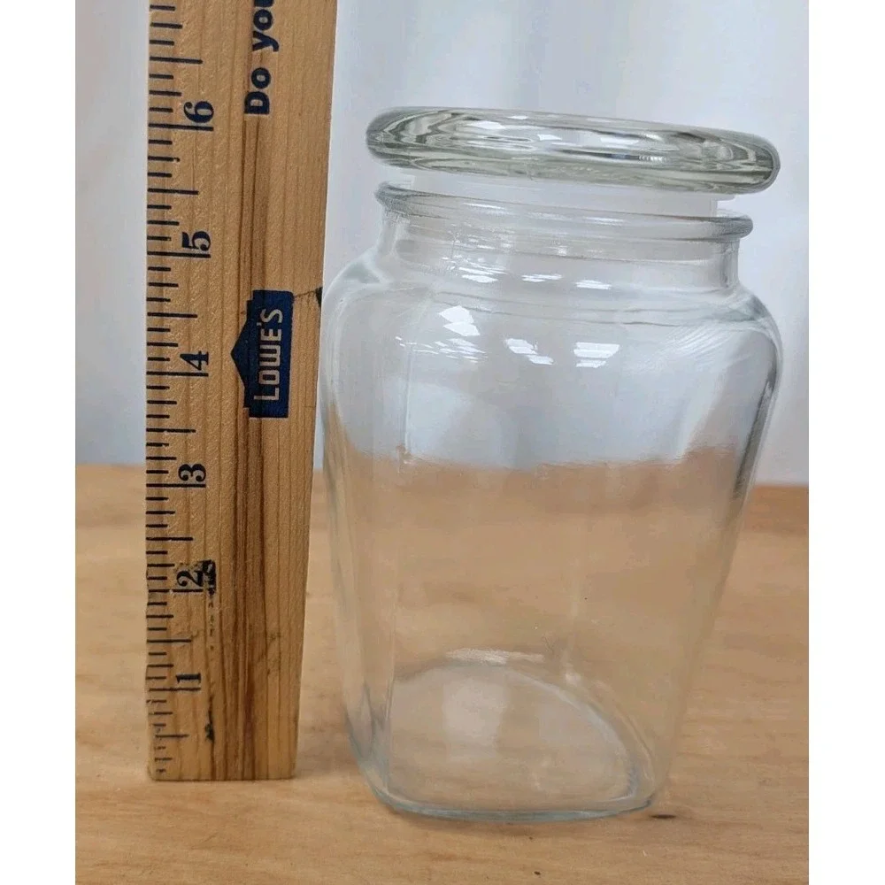 Home Interior Candle Jar with Lid Empty 6.5 X 3 x 5 Clear 2 Piece